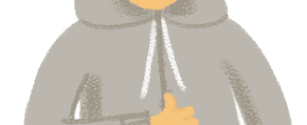 Illustration: boy wearing hoodie top