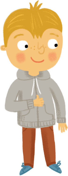 Illustration: boy wearing hoodie top