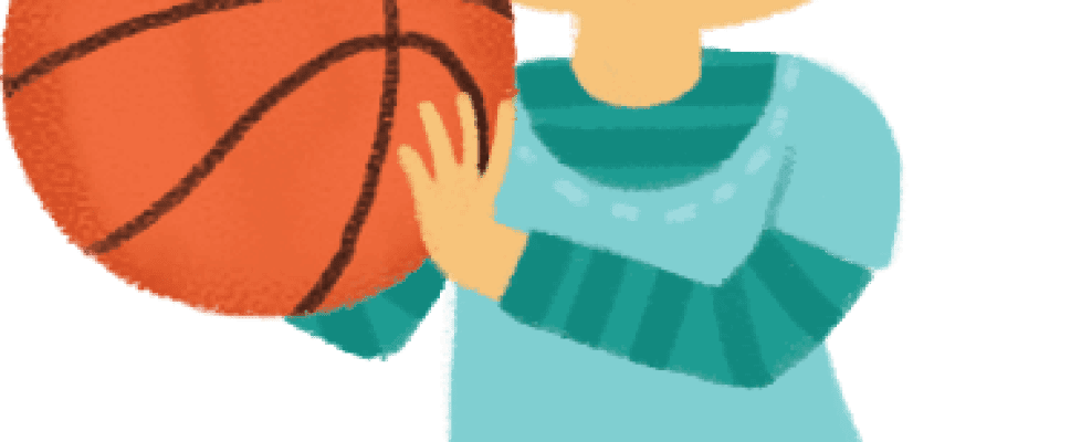 Illustration: girl with basketball