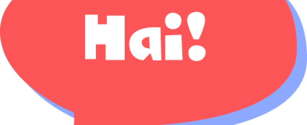 Speech bubble Hai! Hi