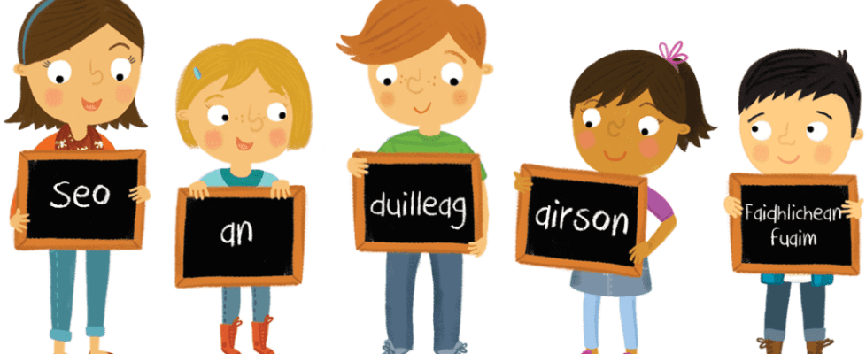 Group of children with chalkboards - This is the page for audio