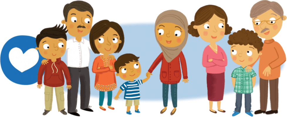 header family sml Illustration of family groups
