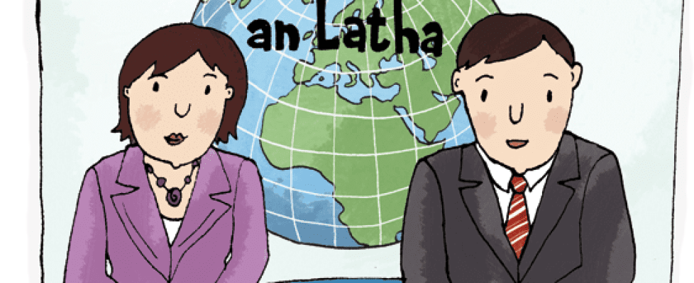 Illustration: Newsreaders with title - News of the Day